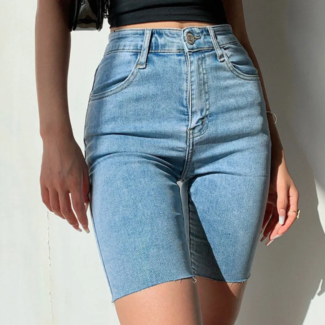 EZRA VINTAGE HIGH WAISTED DENIM SHORTS