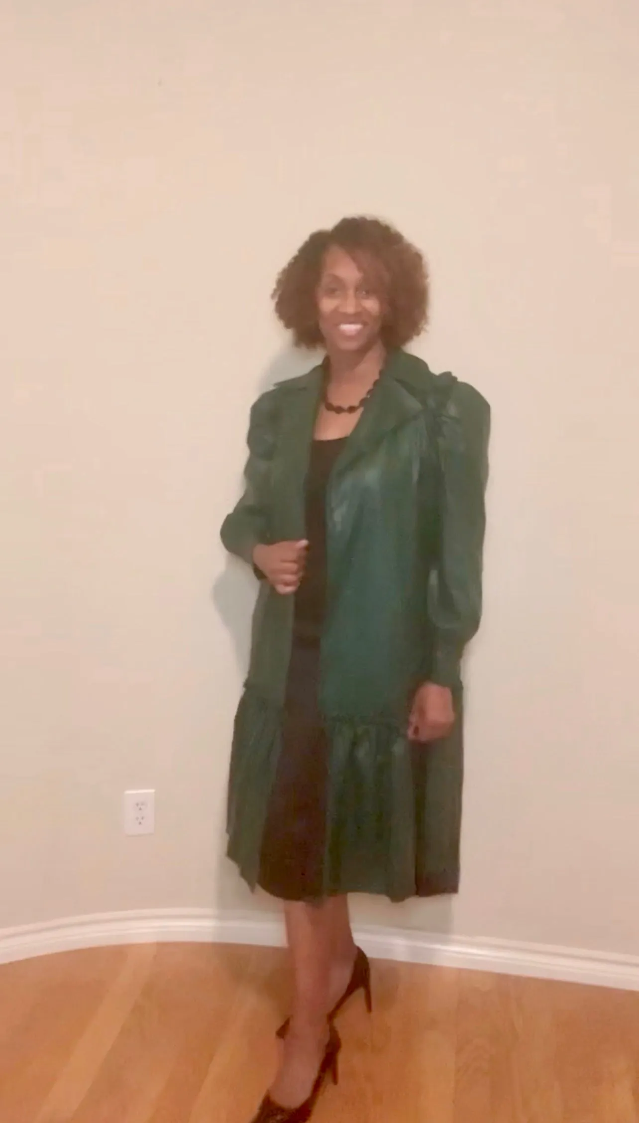 Faux Leather Coat Dress