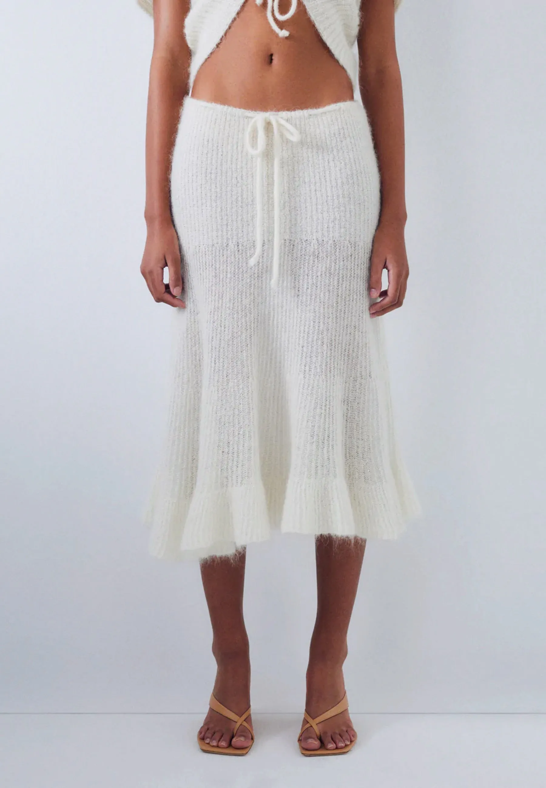 Fuzzy Skirt - Cream