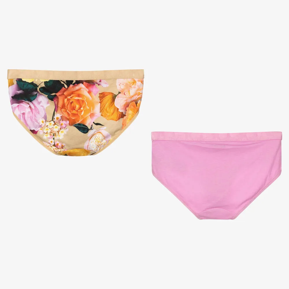 Girls Beige & Pink Knickers (2 Pack)