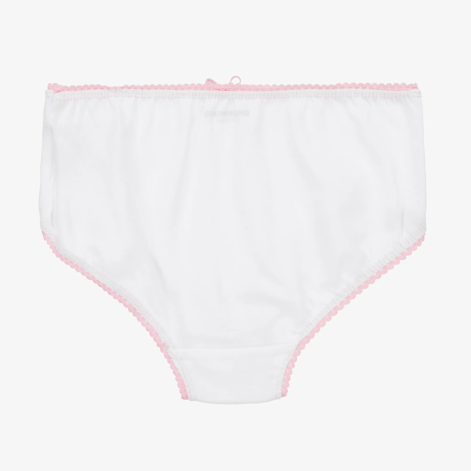 Girls White & Pink Cotton Knickers (5 Pack)