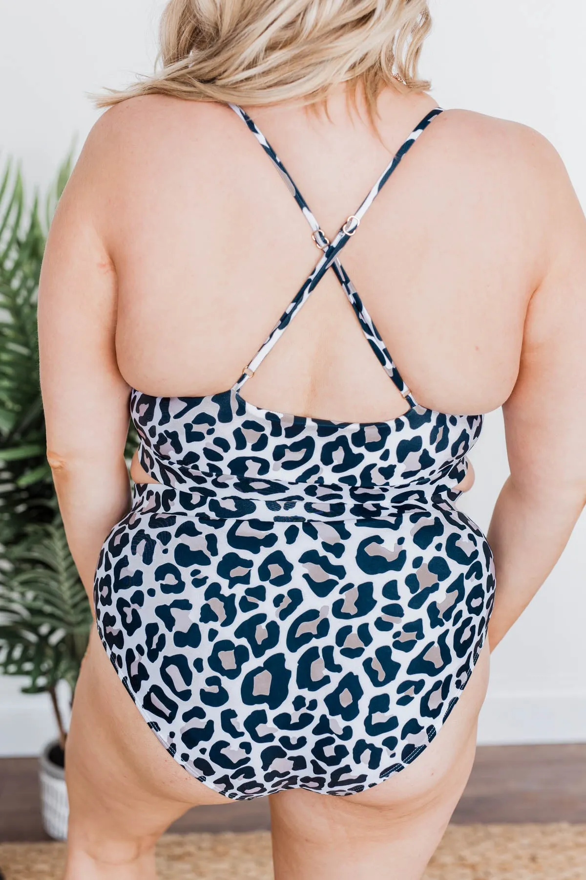 Going On A Retreat Mid-Rise Swim Bottoms- Leopard