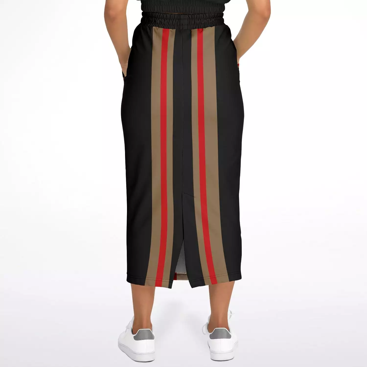 Gold Line Black Eco-Poly Long Pocket Skirt