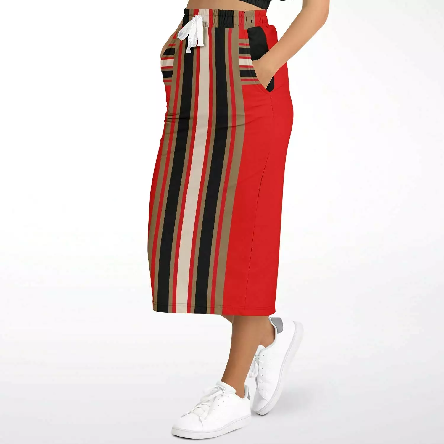 Gold Line Red Eco-Poly Long Pocket Skirt