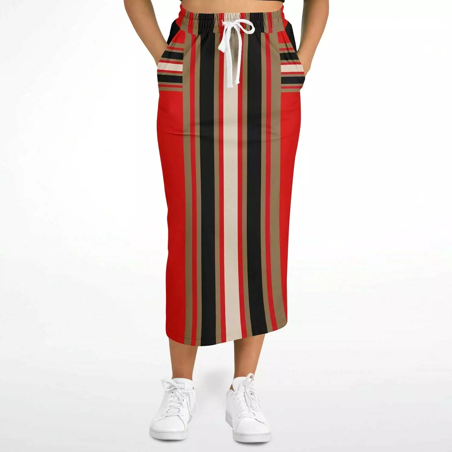 Gold Line Red Eco-Poly Long Pocket Skirt