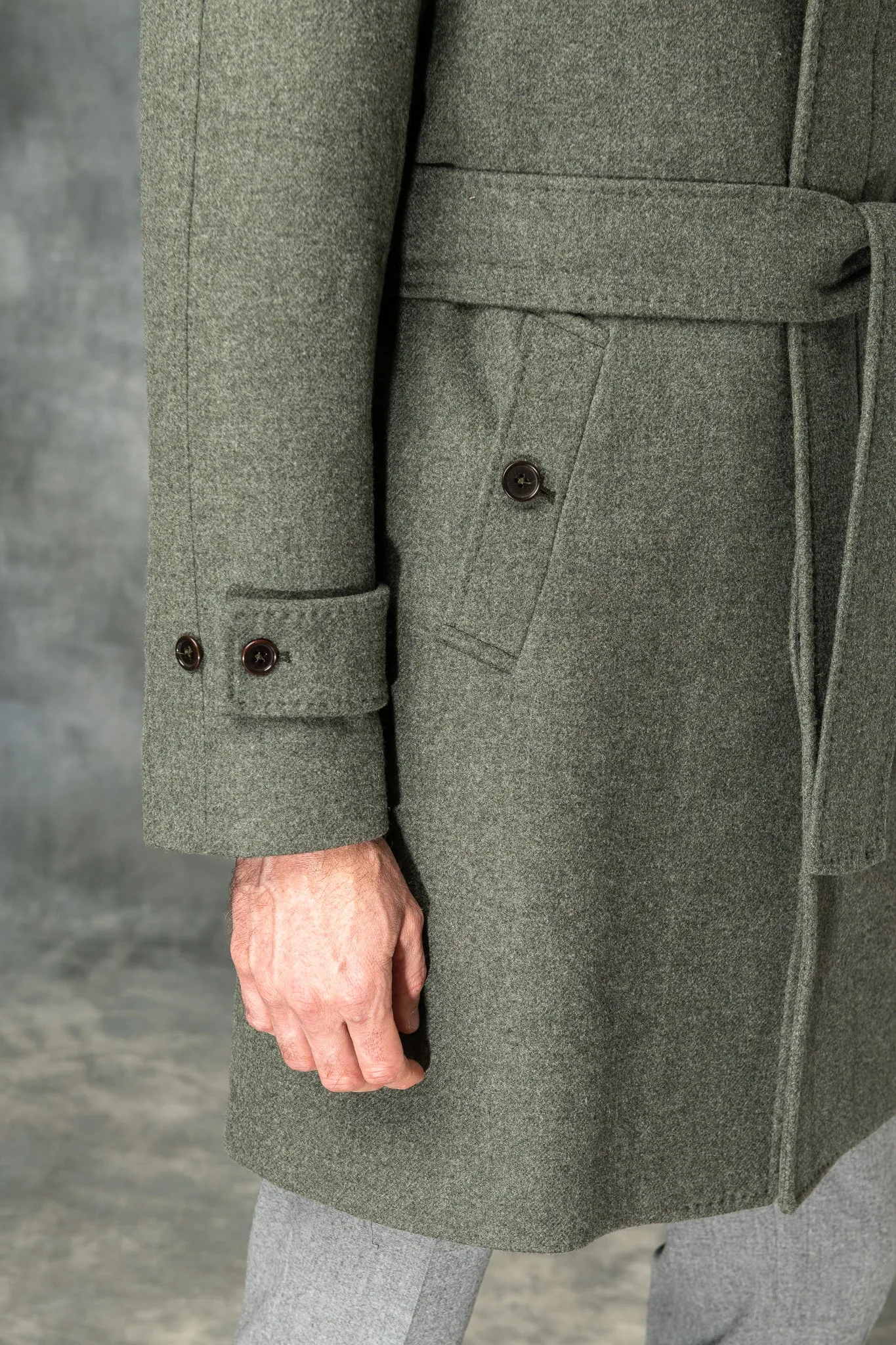 Green raglan coat – Made in Italy