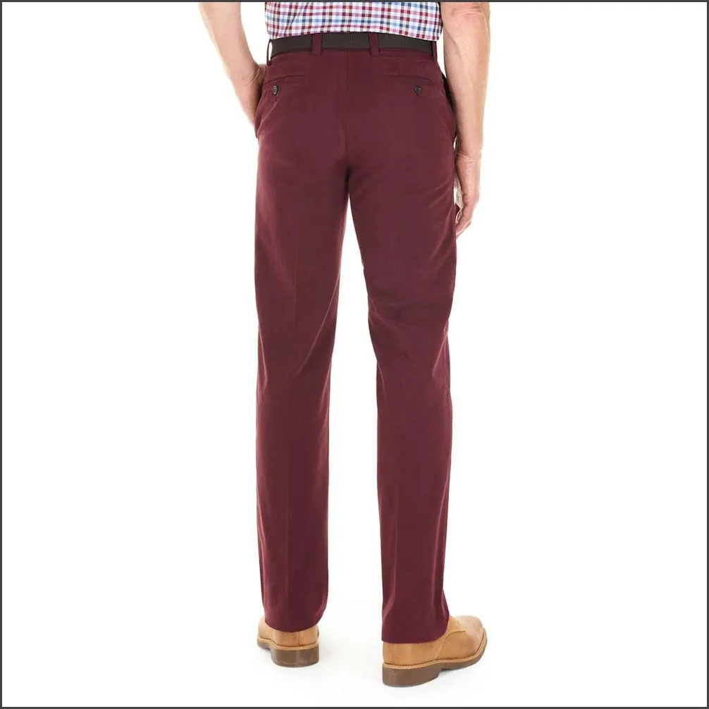 Gurteen Longford Winter Cranberry Stretch Cotton Chino.