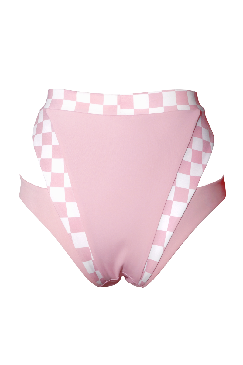 Hamade Activewear High Waisted Bottoms - Checkered Light Pink