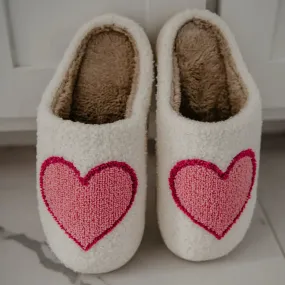 Heart Fuzzy Slippers