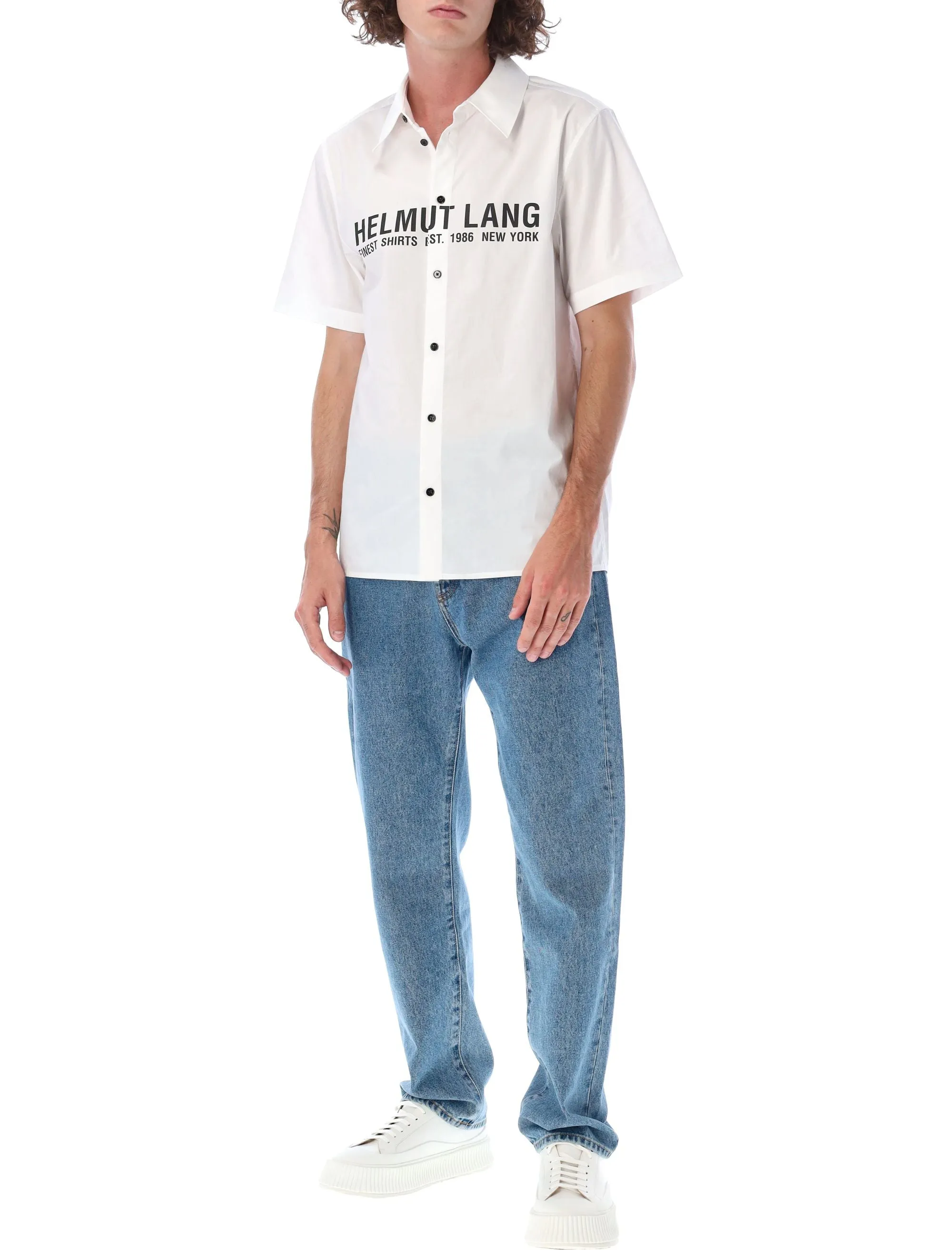 Helmut Lang Logo Printed Short-Sleeved Shirt