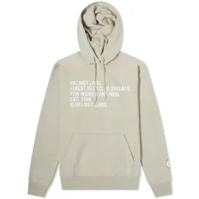 Helmut Lang Recycled Label Popover HoodieCoastal Fog