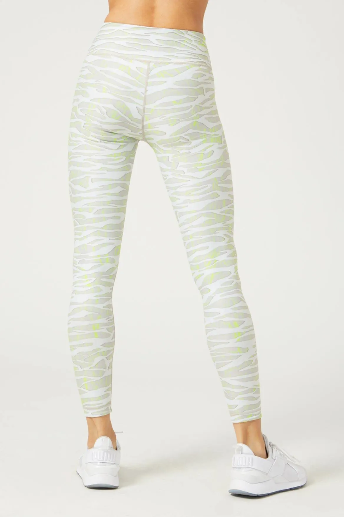 High Waist Reversible Legging Downtown Zebra White