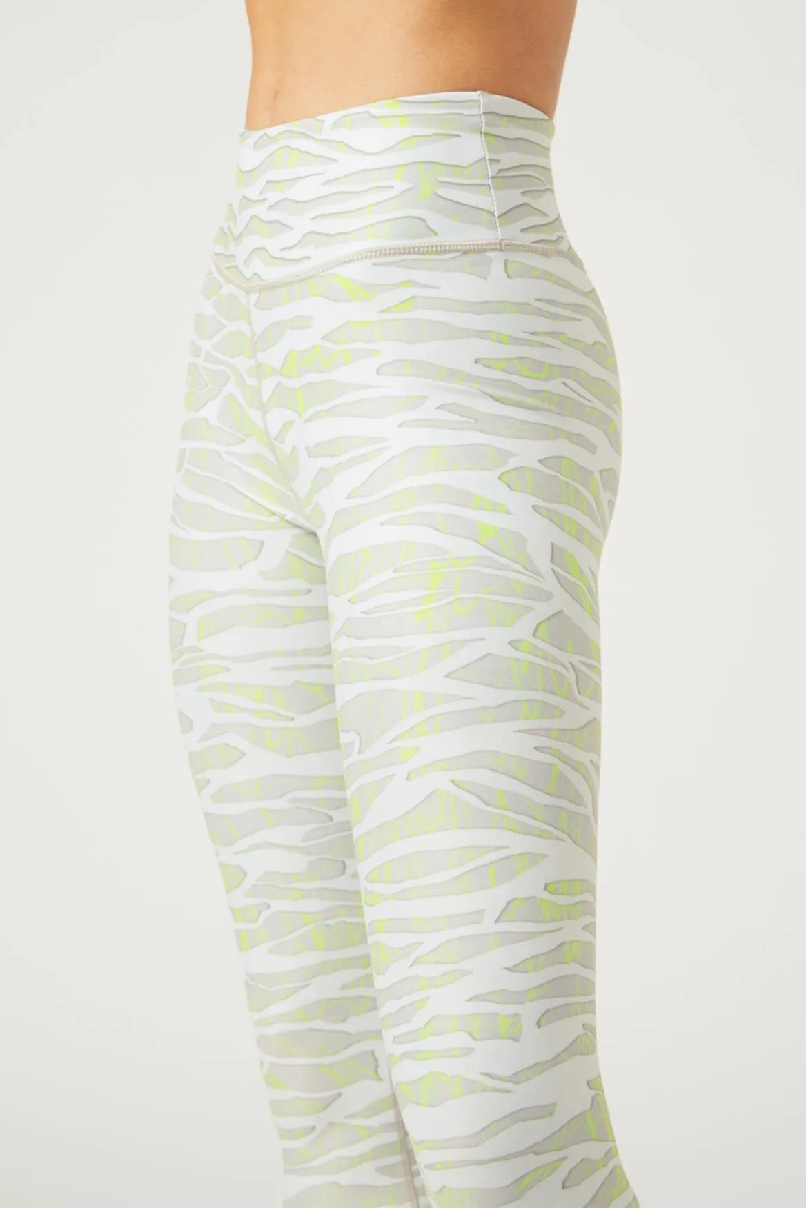 High Waist Reversible Legging Downtown Zebra White