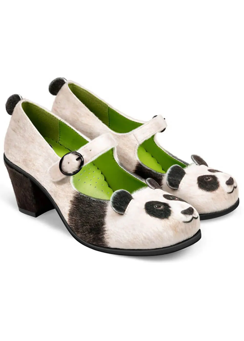 Hot Chocolate Design Panda Pumps Black White