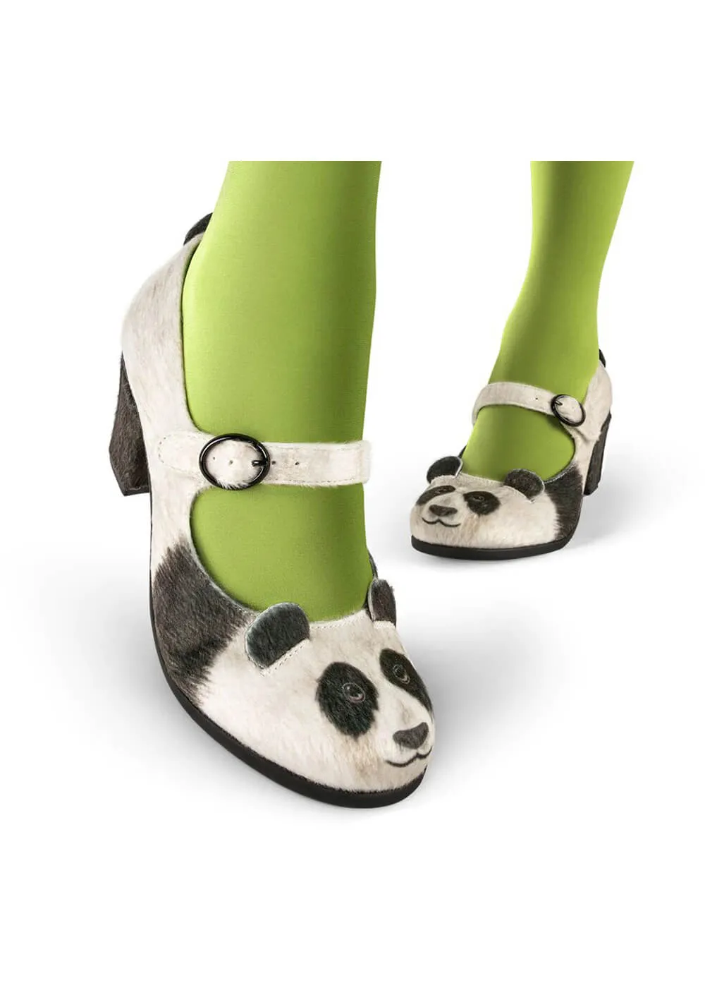 Hot Chocolate Design Panda Pumps Black White