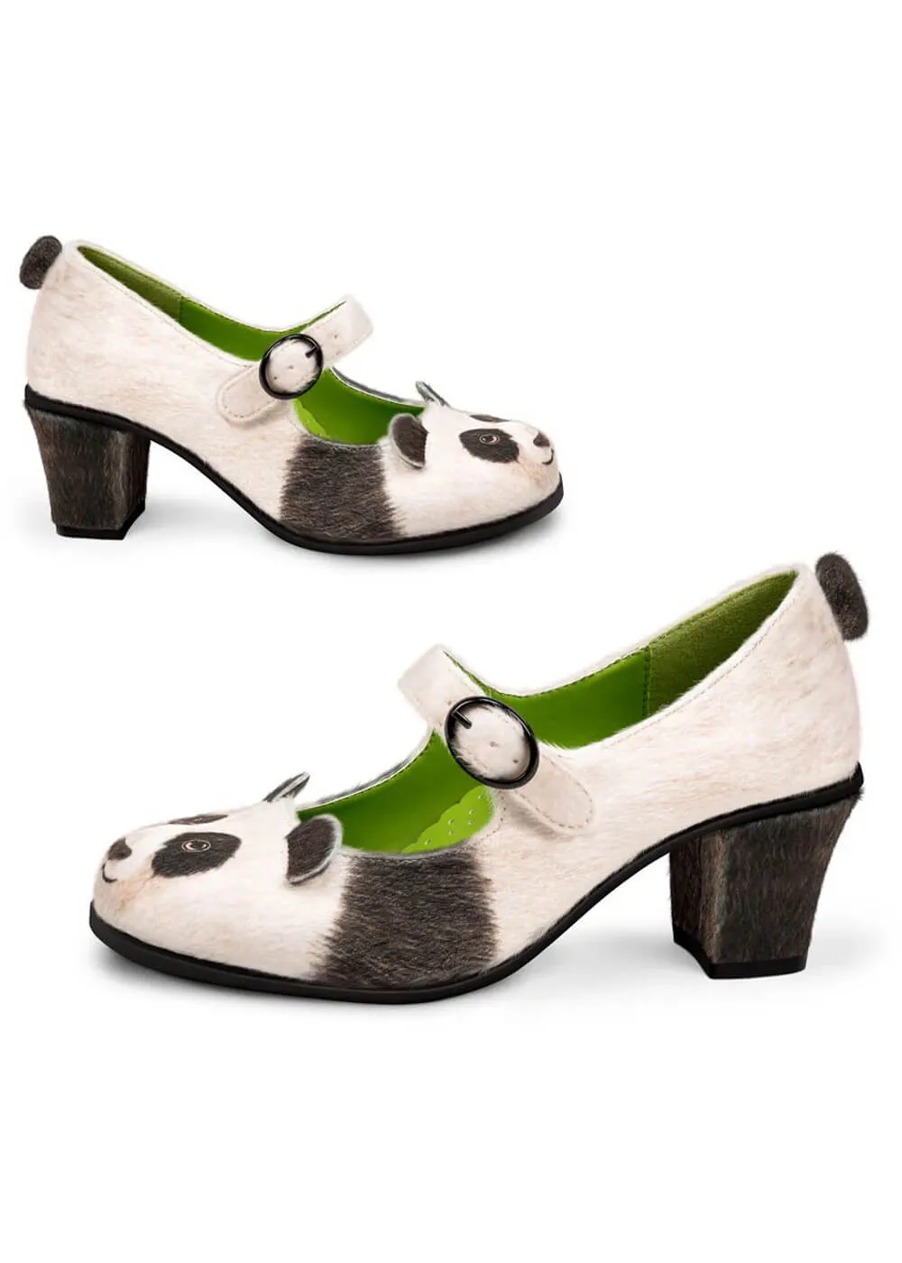 Hot Chocolate Design Panda Pumps Black White