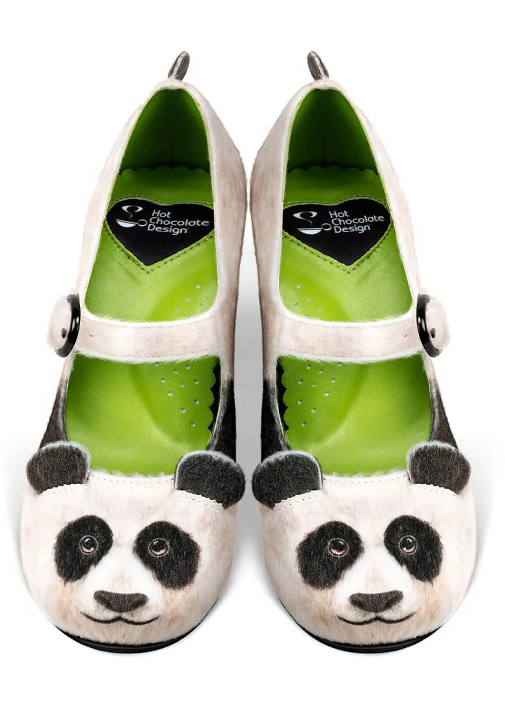 Hot Chocolate Design Panda Pumps Black White