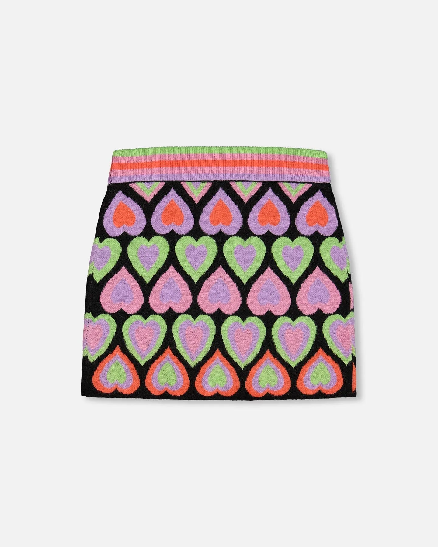 Jacquard Hearts Skirt Multicolor