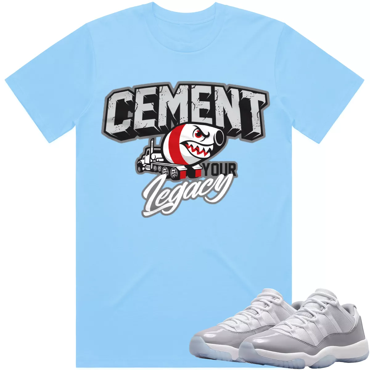 Jordan Retro 11 Low Cement Shirt to Match : Cement Low 11s Sneaker Tees : CEMENT LEGACY