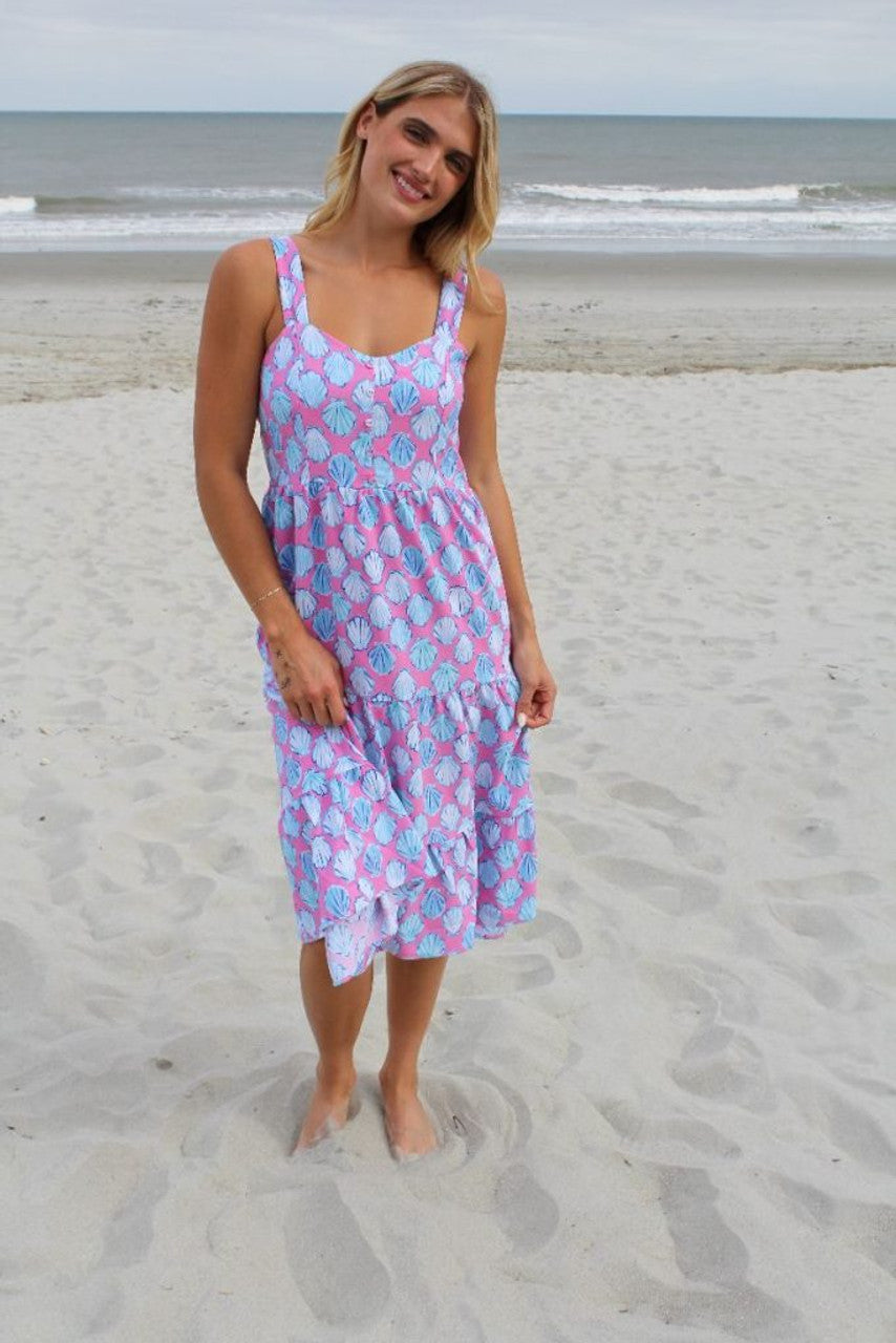 Kristi Button Down Dress in Shells