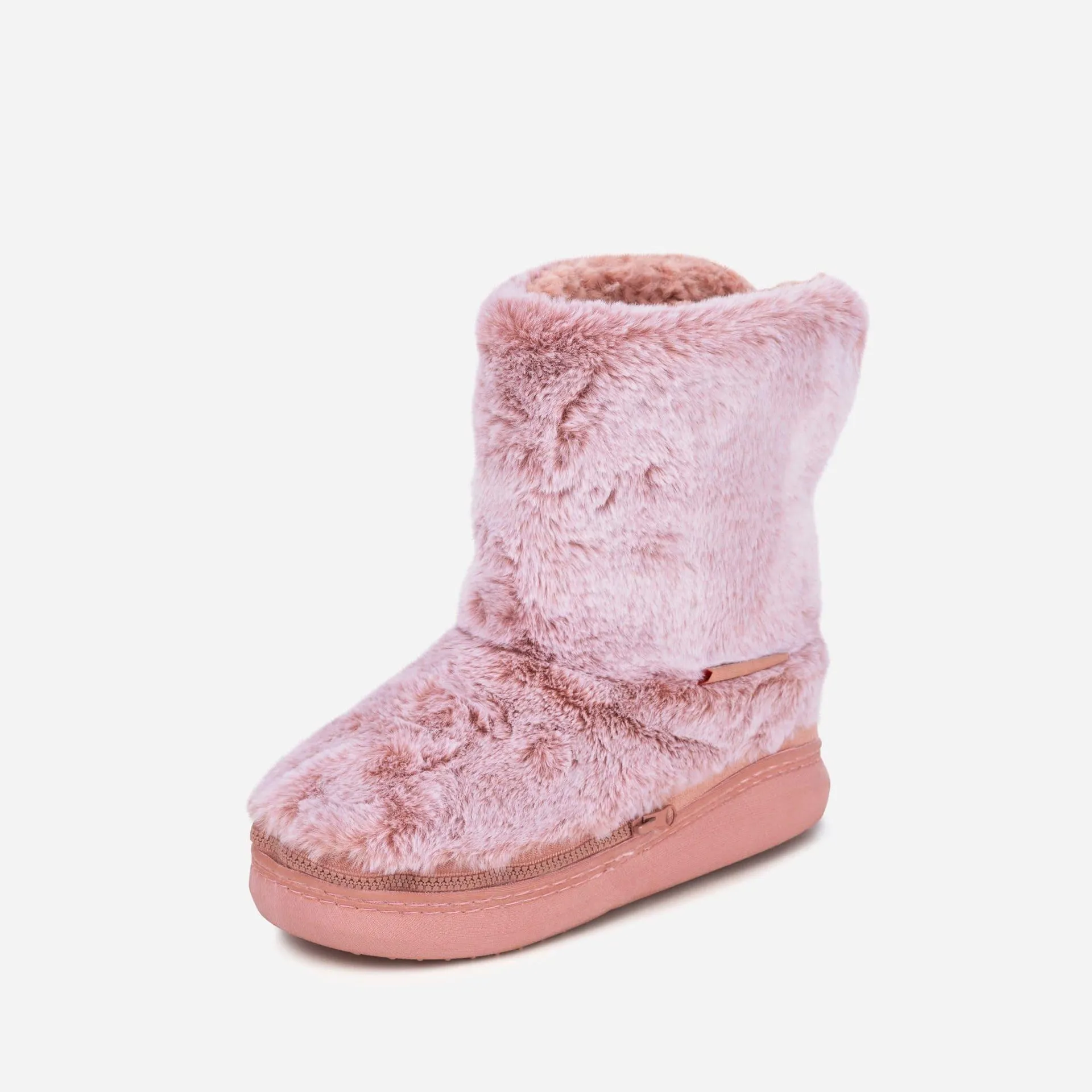 LADIES COSYHEATS PINK TIP DYE FUR SLIPPER BOOT (MICROWAVEABLE)