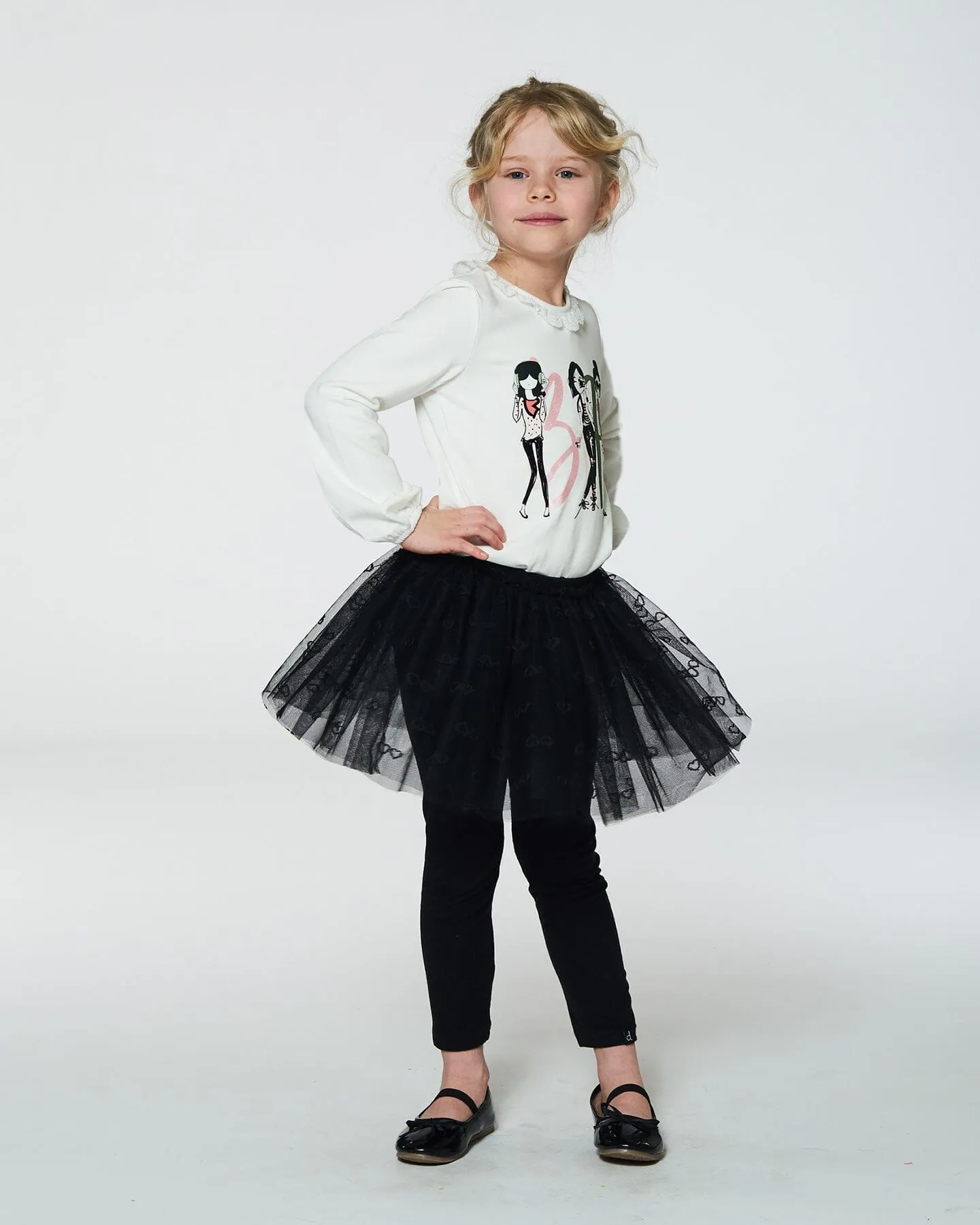 Leggings With Tulle Skirt Black