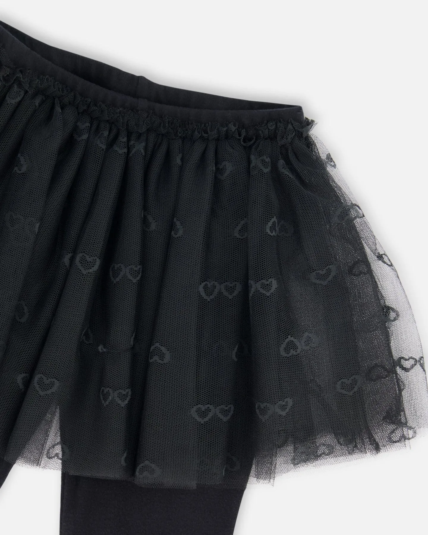 Leggings With Tulle Skirt Black