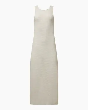 Linen Knit Cowl Back Maxi Dress | White