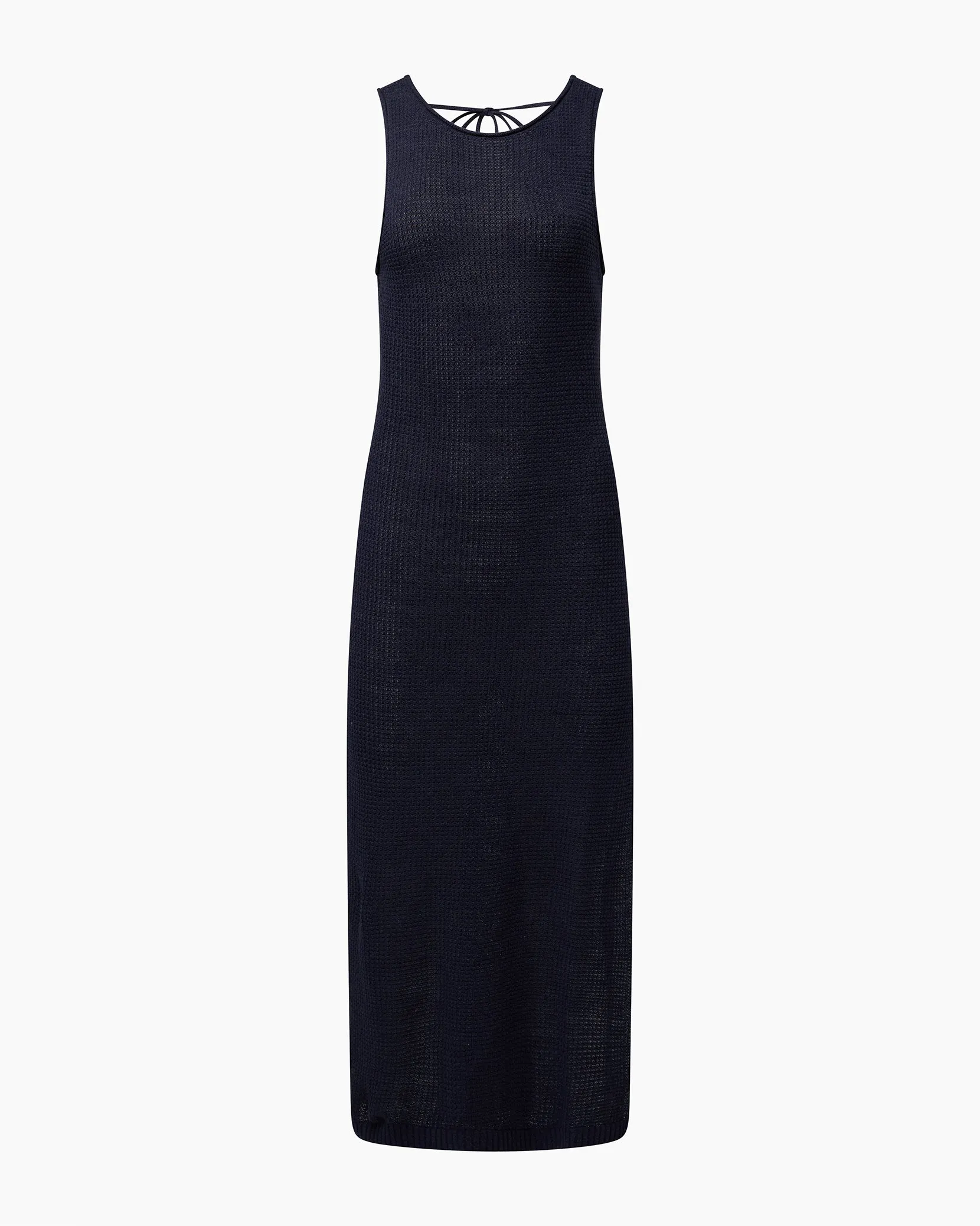 Linen Knit Scoop Back Maxi Dress | Deep Navy