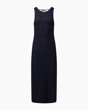 Linen Knit Scoop Back Maxi Dress | Deep Navy