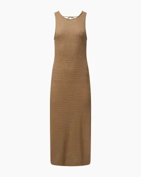 Linen Knit Scoop Back Maxi Dress | Jute