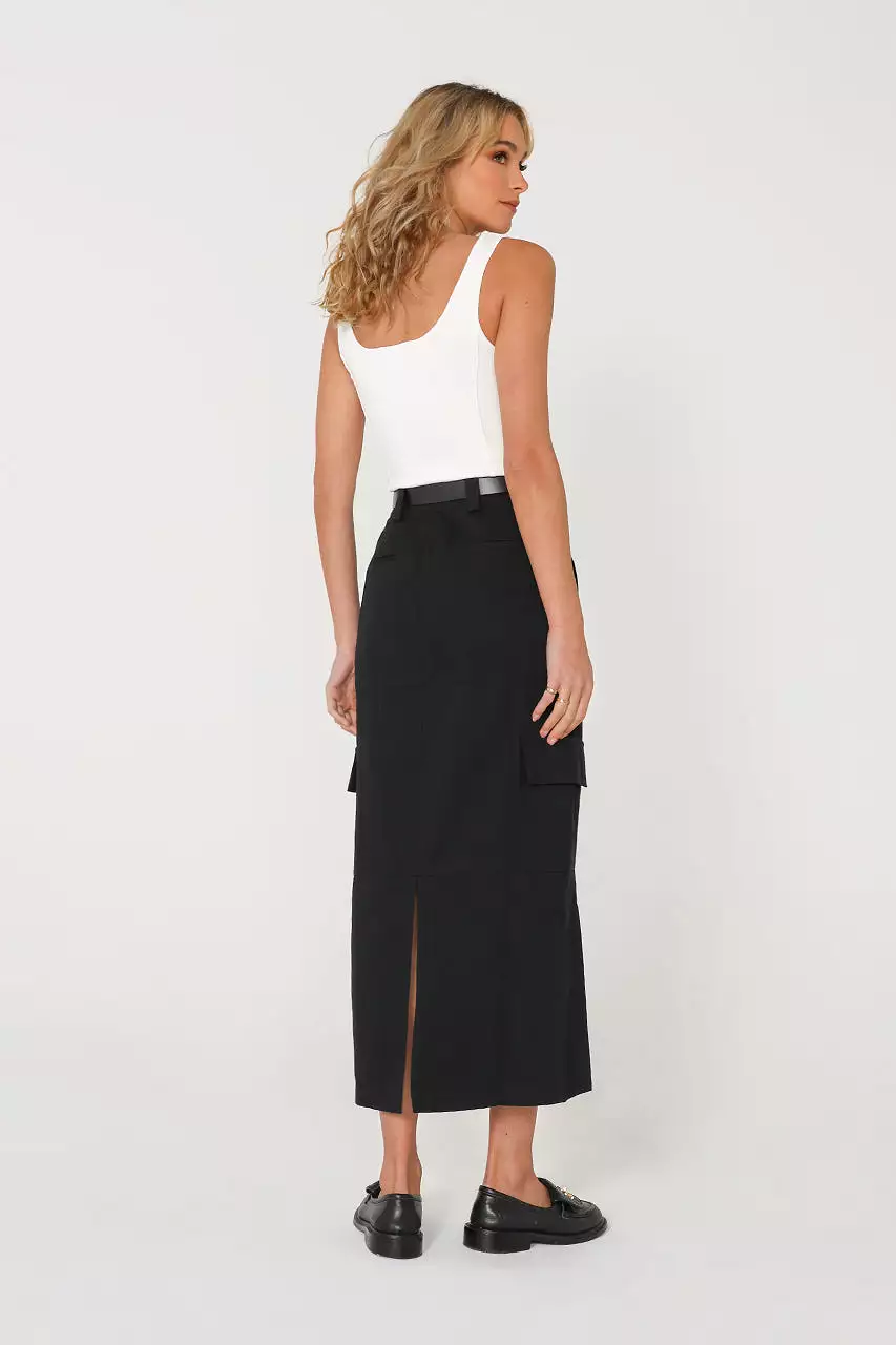 Lisa Cargo Maxi Skirt | Black