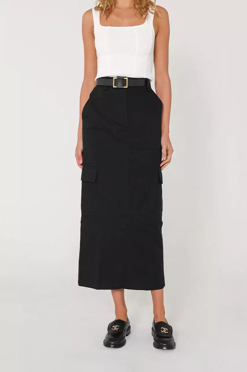 Lisa Cargo Maxi Skirt | Black