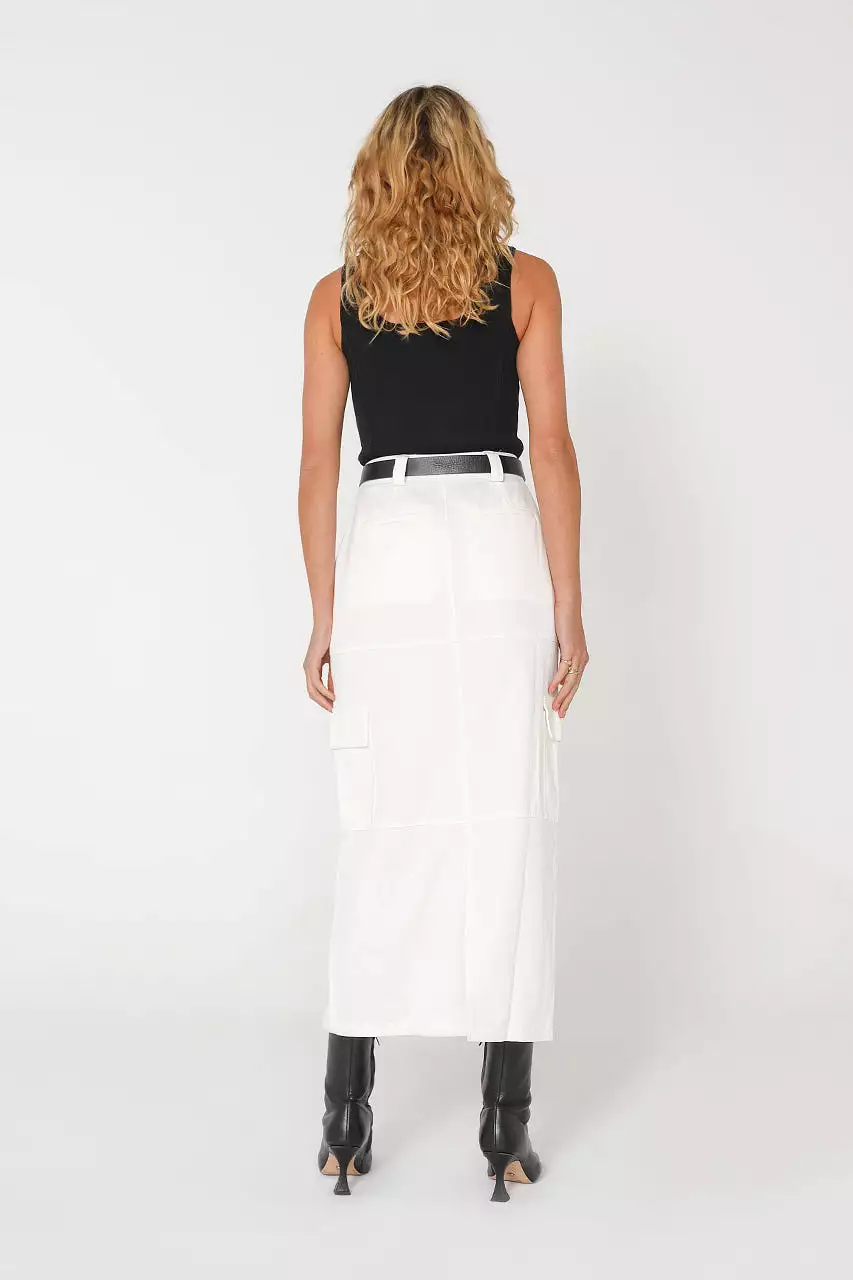 Lisa Cargo Maxi Skirt | White