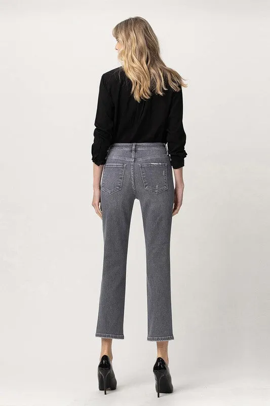 London High Rise Crop Straight Denim