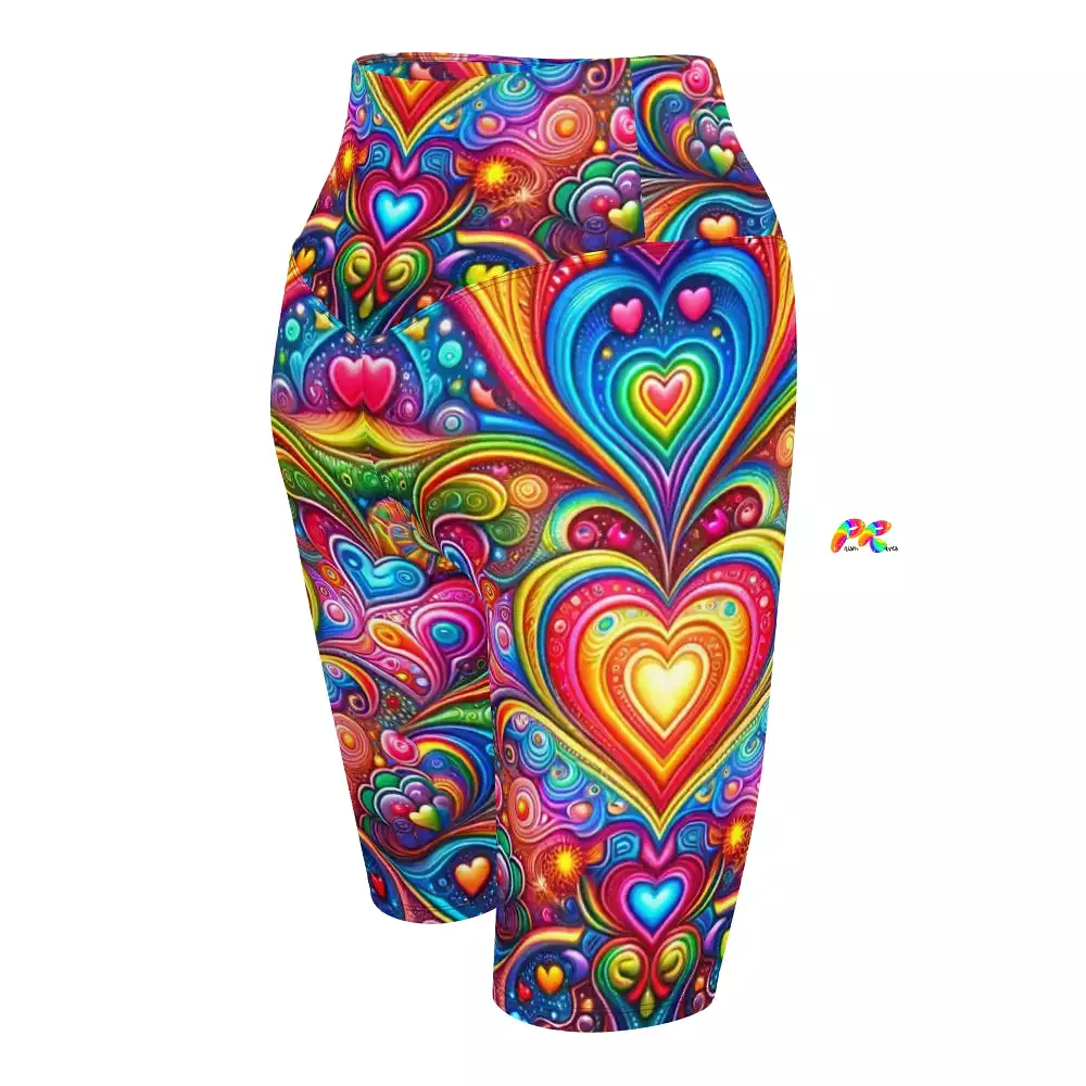 Love Dreamscape Rave Biker Shorts