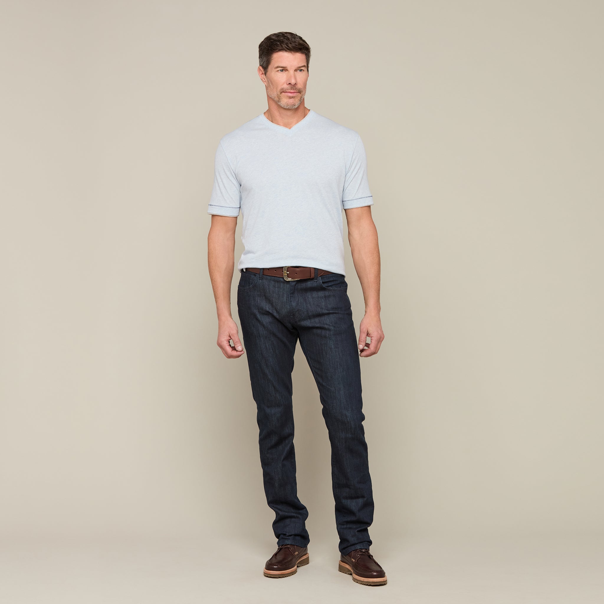 Lucchese Pima Cotton V-Neck :: Light Blue