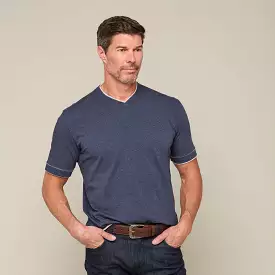 Lucchese Pima Cotton V-Neck :: Navy