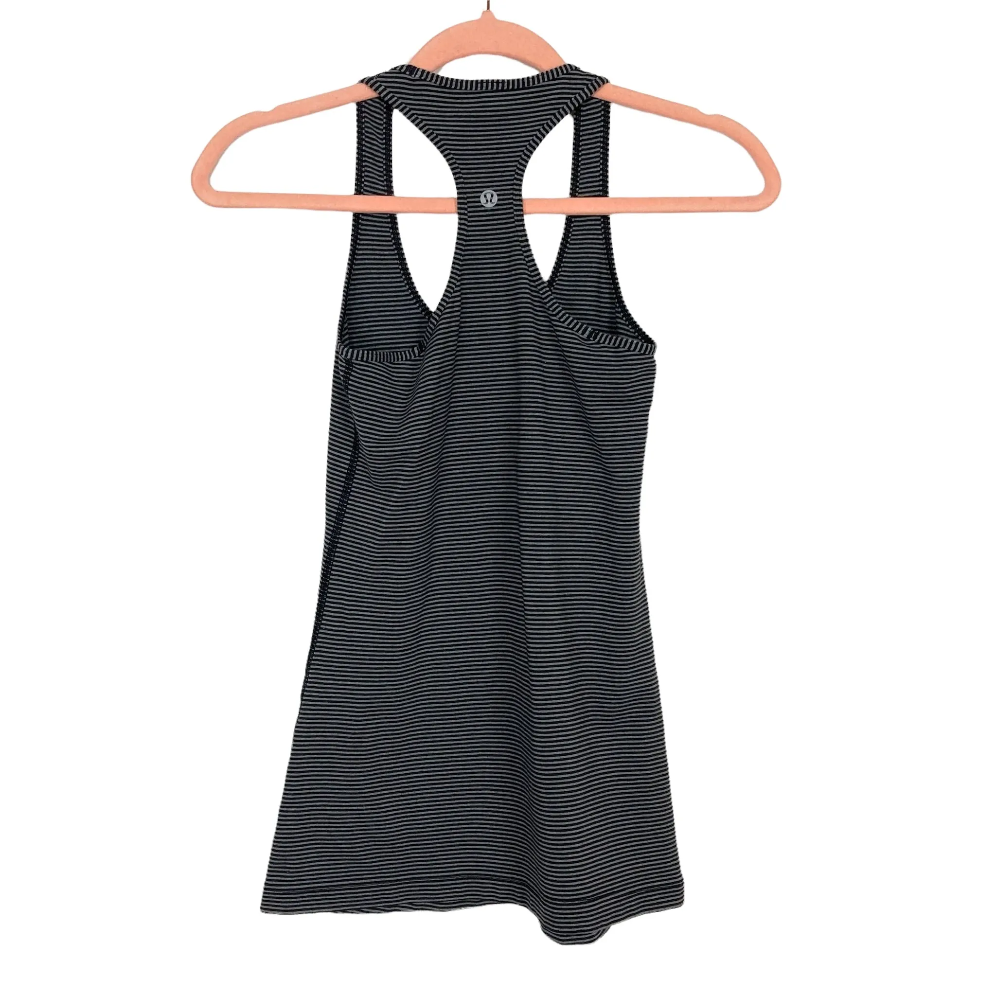 Lululemon Black and Grey Striped Racerback Tank- Size ~6 (see notes)