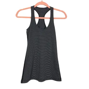 Lululemon Black and Grey Striped Racerback Tank- Size ~6 (see notes)