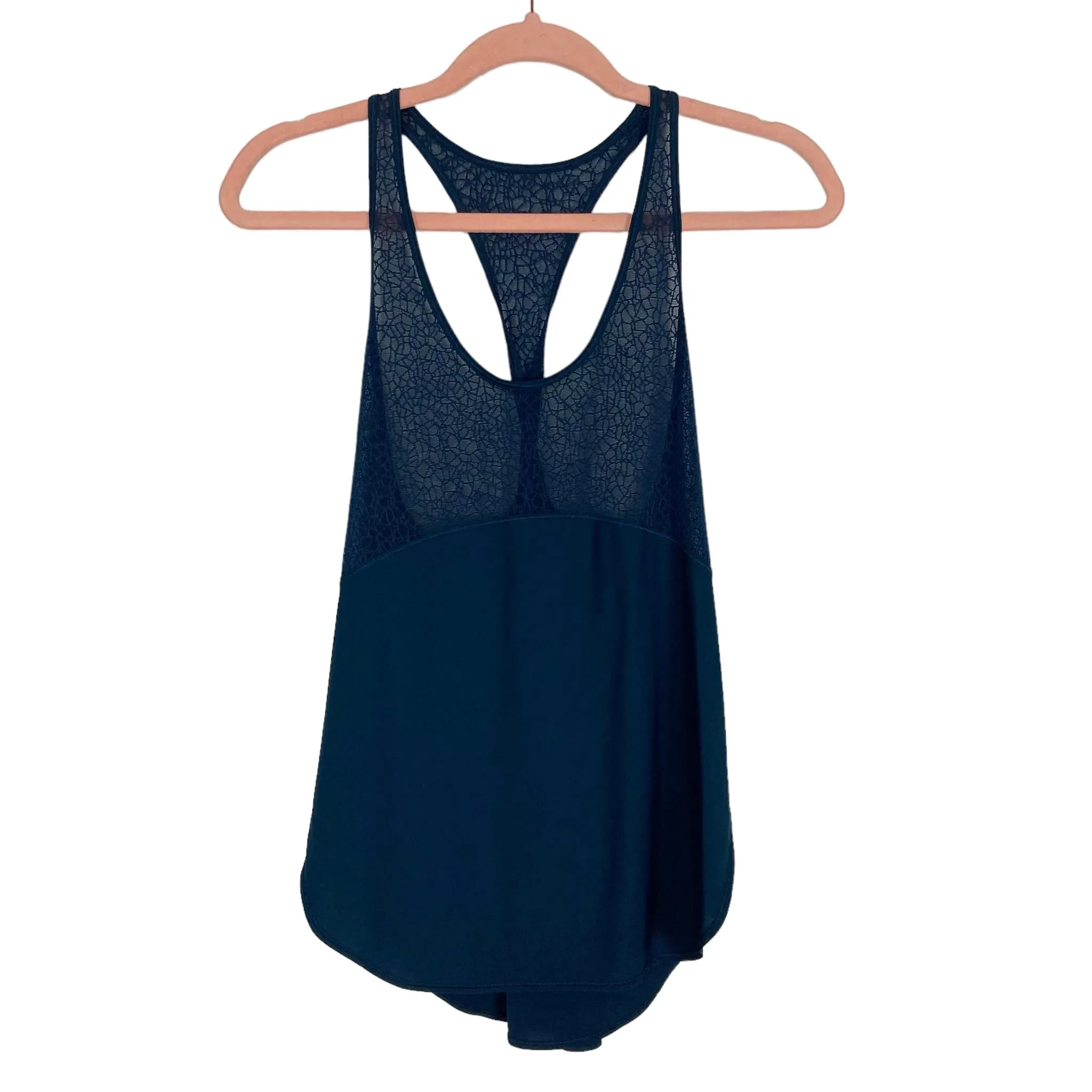 Lululemon Navy Lace Detail Twist Racerback Tank- Size ~6 (see notes)