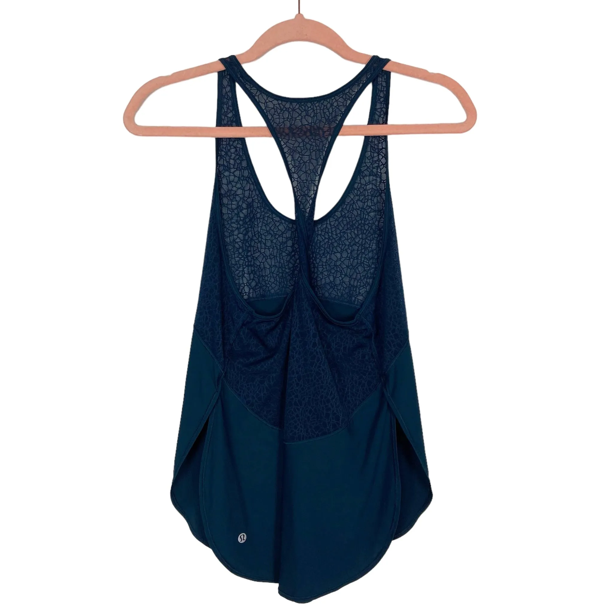 Lululemon Navy Lace Detail Twist Racerback Tank- Size ~6 (see notes)