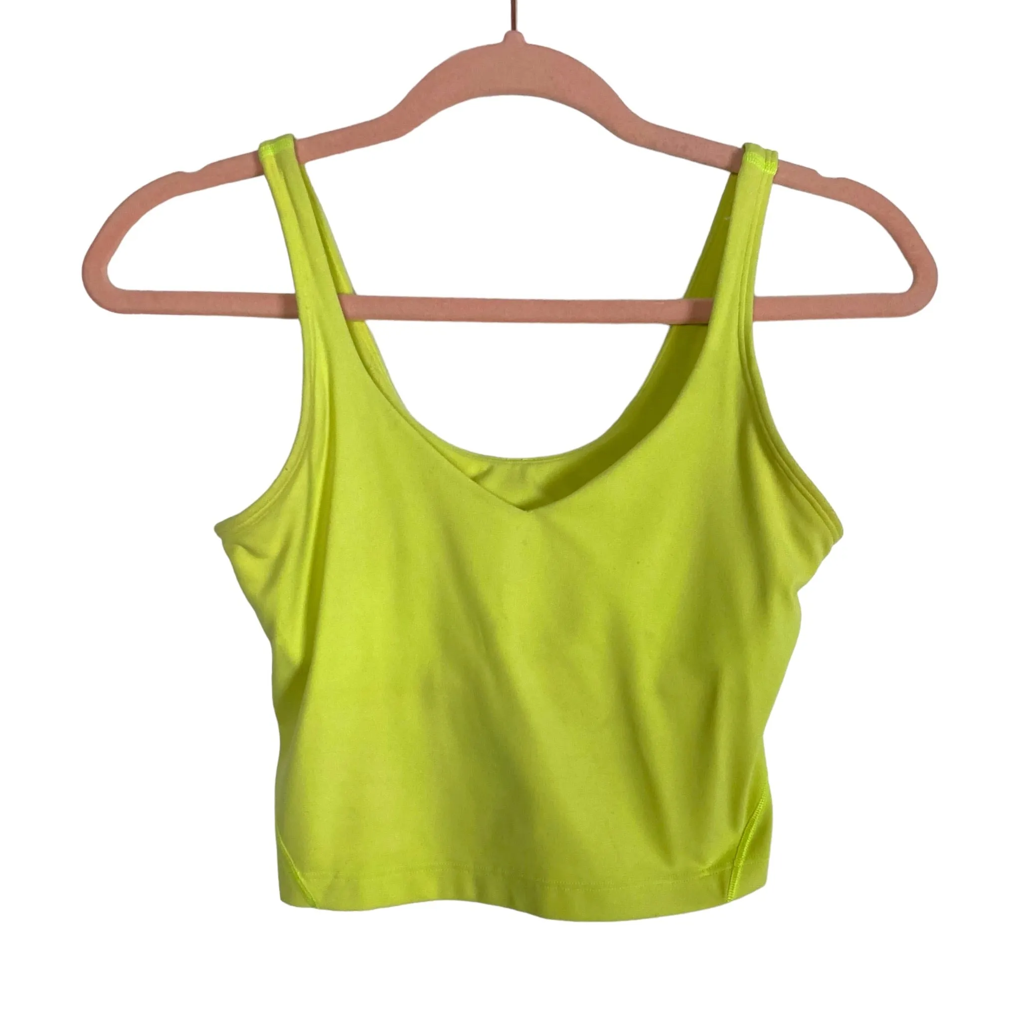 Lululemon Neon Built in Bra Cropped Tank- Size 4 (see notes)