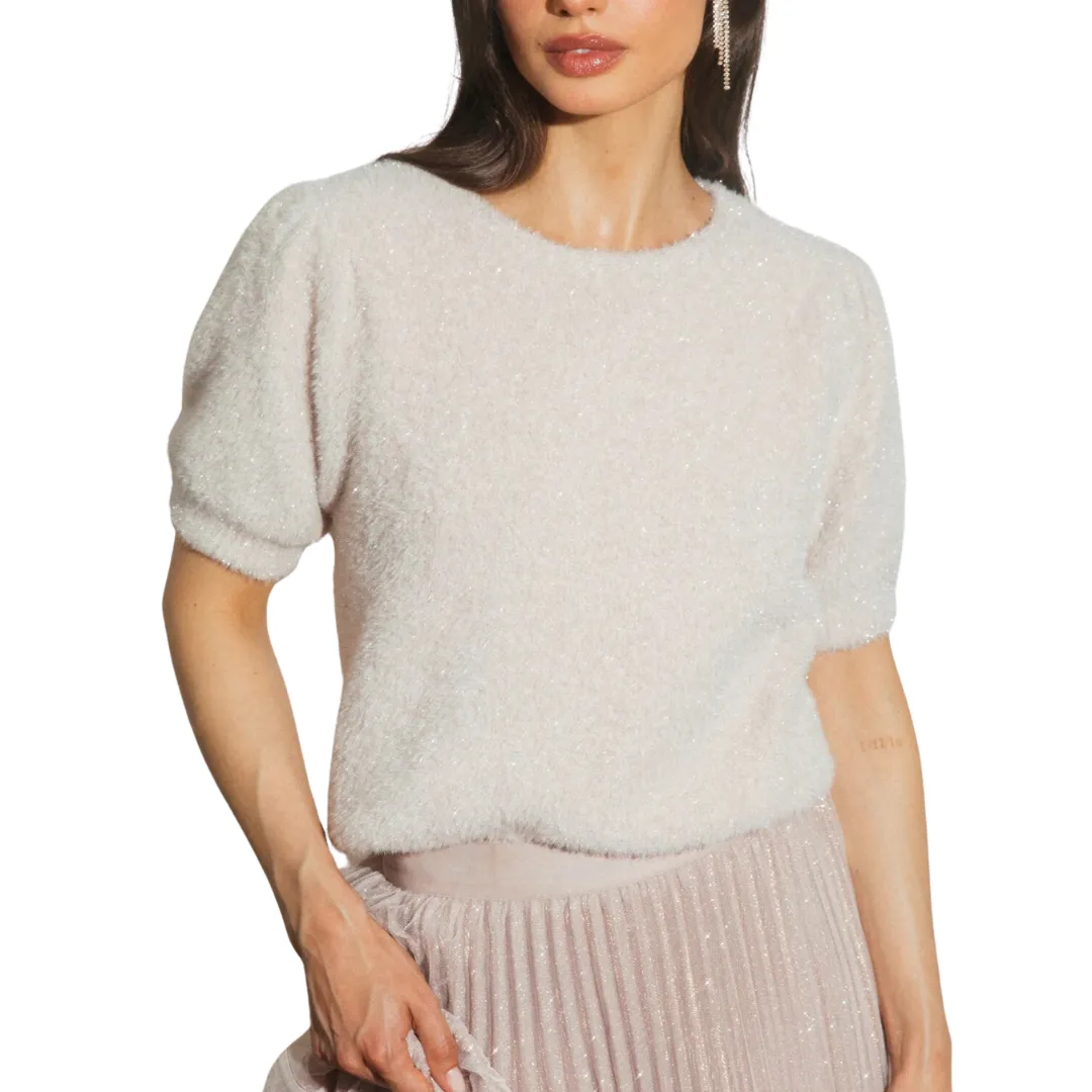 LUREX NECK SWEATER BLUSH