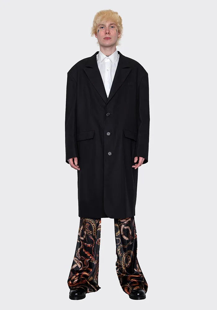 LU'U DAN MC002_FT 90'S  FLUID TAILORING GANGSTER COAT BLACK