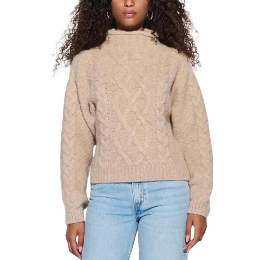 LYDIA CABLE KNIT SWEATER OATMEAL