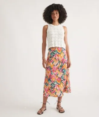 Marine Layer - Ryan Midi Skirt- bright watercolor