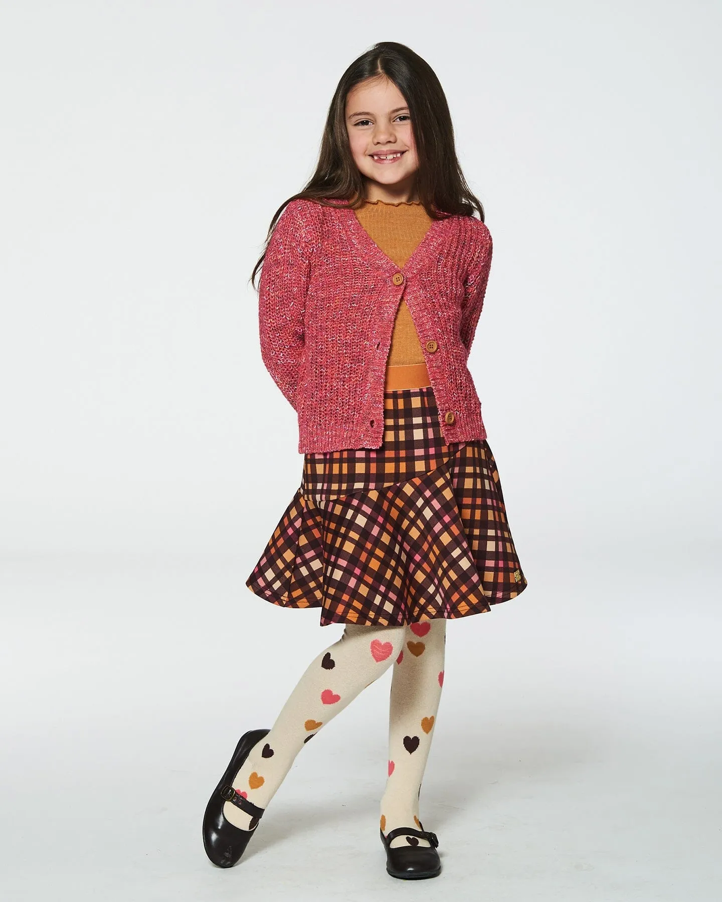 Milano Skirt Plaid Magenta And Brown