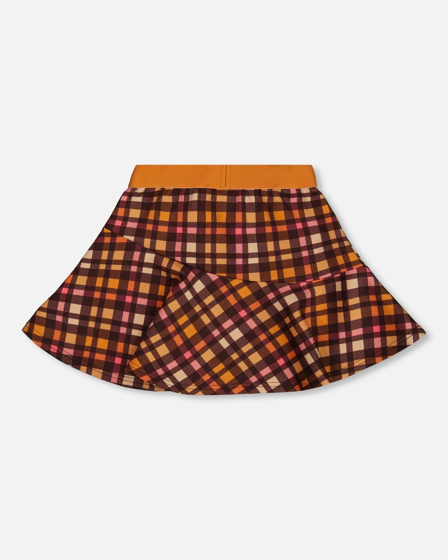 Milano Skirt Plaid Magenta And Brown