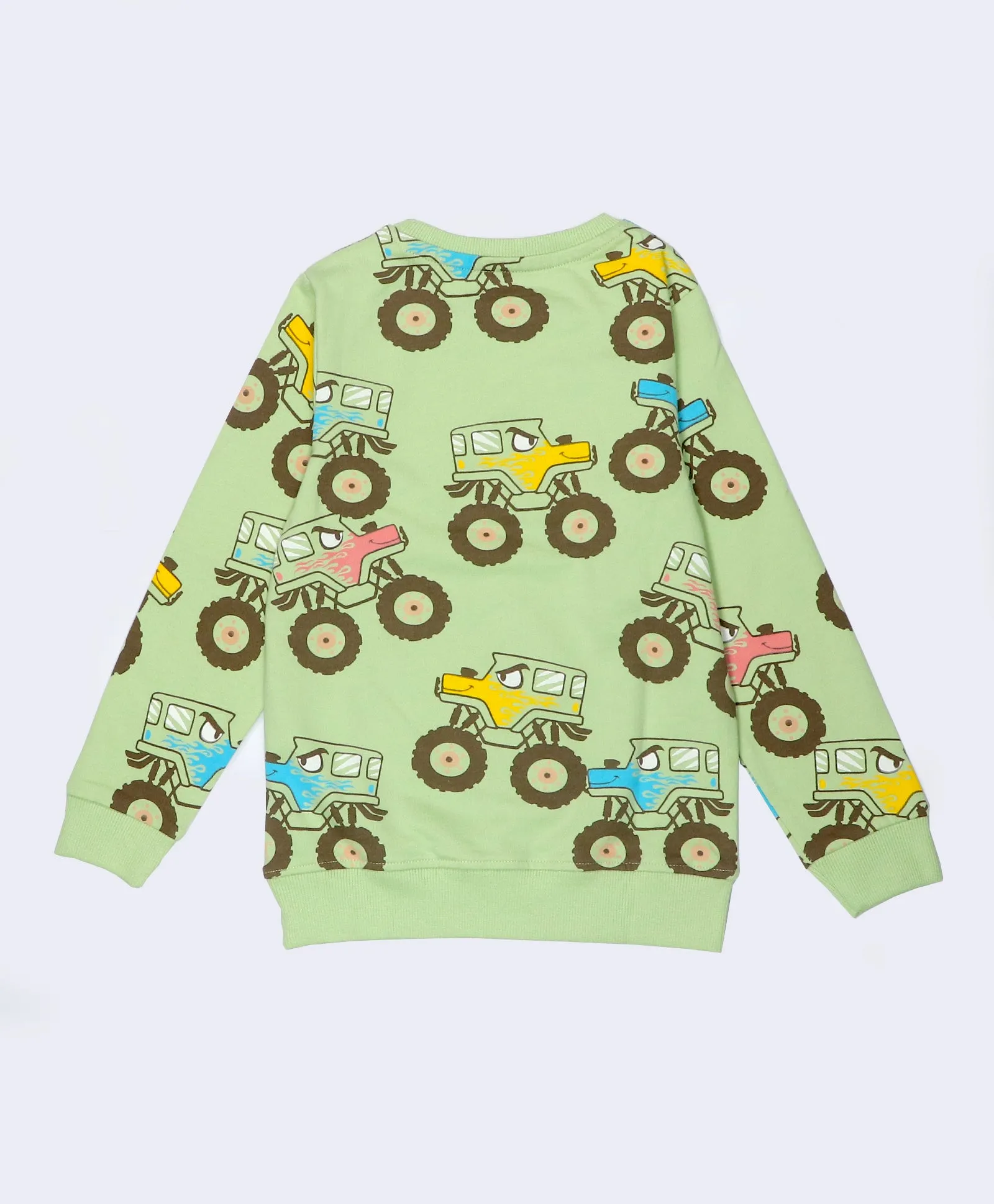 Monster Trucks Pattern Kids Sweatshirt & Joggers Set